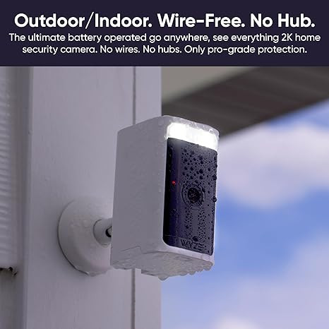 WYZE 2K HDR Wireless Outdoor/Indoor Security Camera 2-Way Audio WYZECOP - White