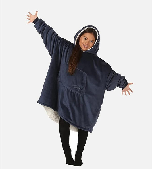THE COMFY Original Jr. Microfiber Wearable Blanket Hoodie for Kids - Blue