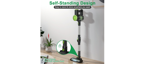 PRETTYCARE 6 in 1 Lightweight Stick, 180° Bendable Wand, Cordless Vacuum Cleaner