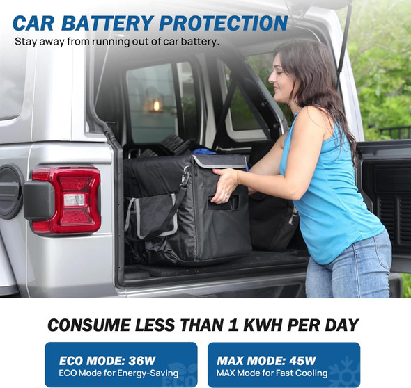 JOYTUTUS 12 Volt Refrigerator, 26 Quart / 25L Electric Cooler - BLACK/SILVER