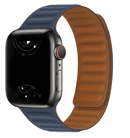 Astra Straps Vista Silicone Link Band Apple Watch 42, 44, 45, 49mm - DARK BLUE