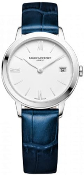 BAUME & MERCIER Classima Women's Watch 31mm Quartz White Dial,Blue Leather Strap