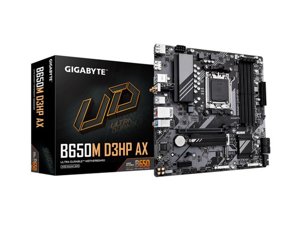 GIGABYTE B650M D3HP AX AM5 LGA 1718 AMD B650 M-ATX DDR5, 2x PCIe 4.0 M.2, PCIe GIGABYTE B650M D3HP AX AM5 LGA 1718 AMD B650 M-ATX DDR5, 2x PCIe 4.0 M.2, PCIe