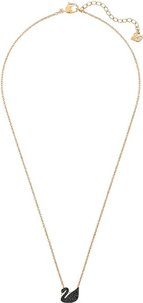 SWAROVSKI Iconic Swan Crystal Necklace Rose Gold Tone Plated 5204133 - Crystal