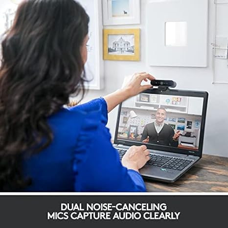 Logitech Brio 4K Webcam Video Calling Noise-Canceling mic 960-001419 - Black