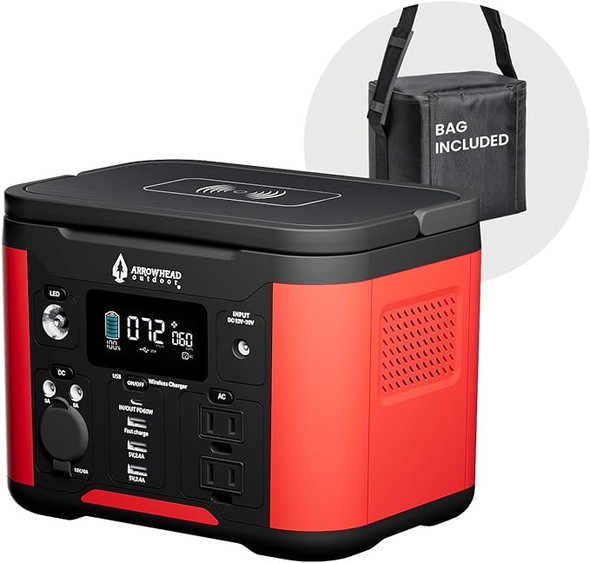 ARROWHEAD OUTDOOR 296W Portable Power Station Generator PEP-S300T - BLACK/RED