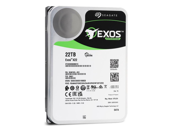 Seagate Exos X22 22TB SATA 6Gb/s 3.5" Enterprise Hard Drive - ST22000NM001E Seagate Exos X22 22TB SATA 6Gb/s 3.5" Enterprise Hard Drive - ST22000NM001E