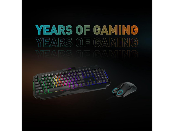 MSI Forge GK100 Combo – Gaming RGB Keyboard & Mouse Set, 19-Key Anti-Ghosting,