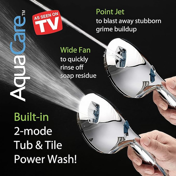 AquaCare 5537 High Pressure 50-mode Rain 3-way Shower Head Combo - Chrome Finish