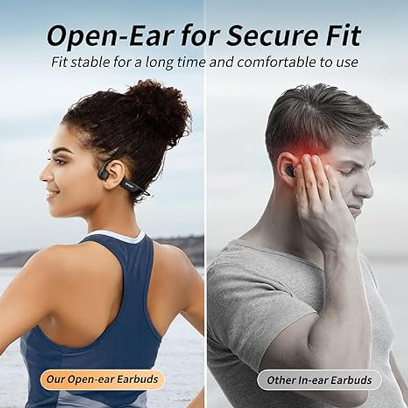 CXK Bone Conduction Bluetooth 5.3 Open Ear Headphones X14-BLACK - BLACK