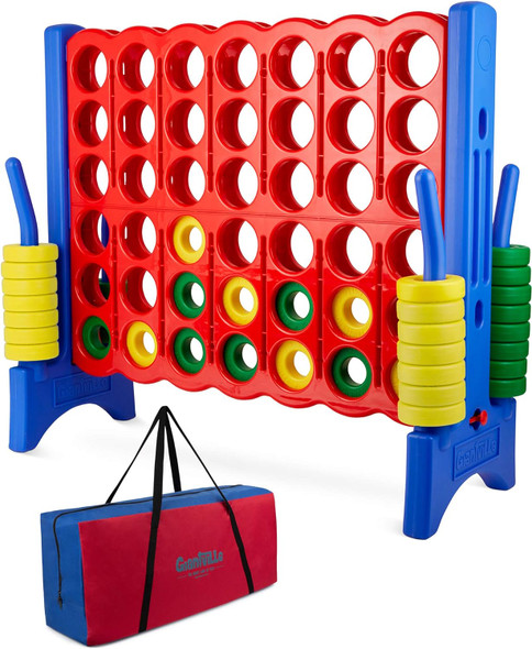 Giantville Giant 4 in a Row Connect Game 4'x3.5' - Storage Carry Bag -RED/BLUE
