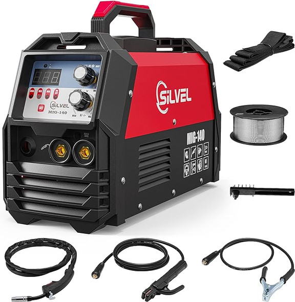 SILVEL MIG Welder 110V 4in1 140A MIG/MAG/ARC/Lift TIG Welding Machine Black/Red