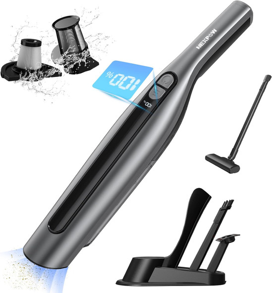 NEXPOW Car Vacuum, 18000PA Handheld Vacuum, 7500 mAh Battery MS21Y-02B - GRAY