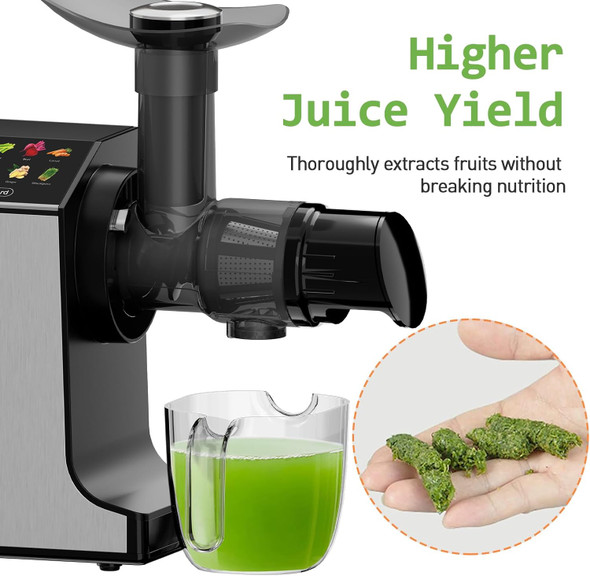 Whall Slow, Masticating & Cold Press Juicer Machine, 2 Speeds ZM1523 - SILVER