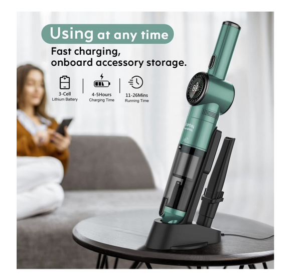 Nicebay Cordless Rechargeable Handheld Vacuum Cleaner Strong Suction - GREEN