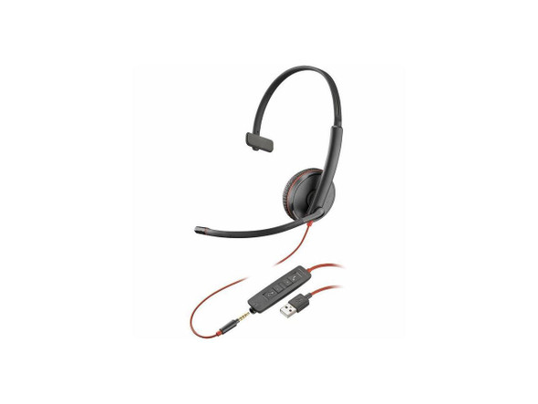 Poly Blackwire C3215 Headset - Mono - Mini-phone (3.5mm), USB Type A - Wired -