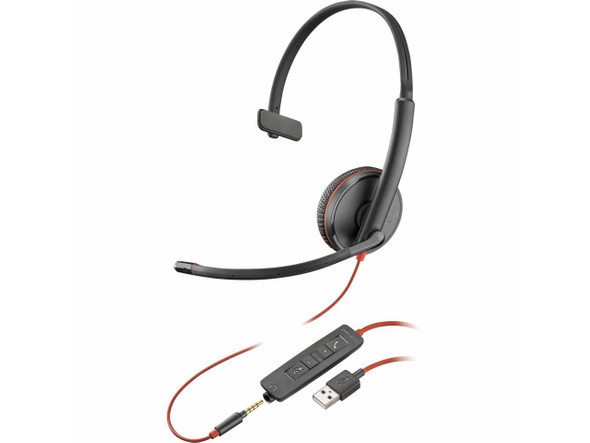 Poly Blackwire C3215 Headset - Mono - Mini-phone (3.5mm), USB Type A - Wired -