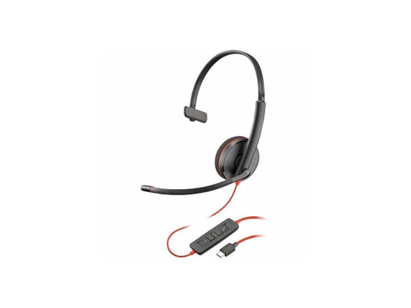 Poly Blackwire 3210 Monaural USB-C Headset +USBC/A Adapter - Mono - USB Type C, Poly Blackwire 3210 Monaural USB-C Headset +USBC/A Adapter - Mono - USB Type C,