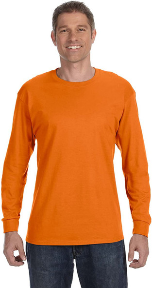 5586 Hanes Tagless ComfortSoft Long-Sleeve T-Shirt Safety Orange L