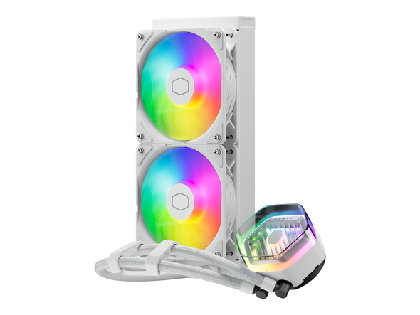 CoolerMaster MasterLiquid 240 Atmos White ARGB Close-Loop AIO Liquid Cooler,