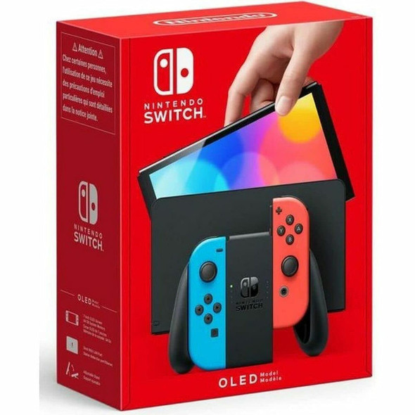 Nintendo Switch – OLED Model w/ Neon Red & Neon Blue Joy-Con HEGSKABAA - Black