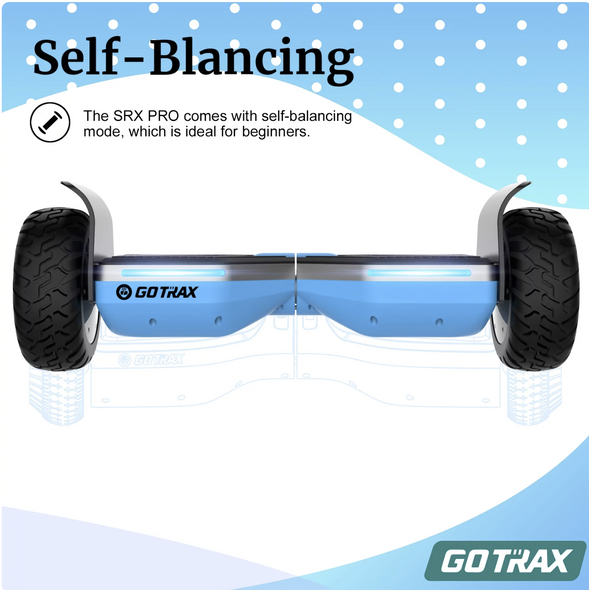 GOTRAX SRX PRO Bluetooth Hoverboard Adult 250W Motor All Up to 220lbs - BLUE