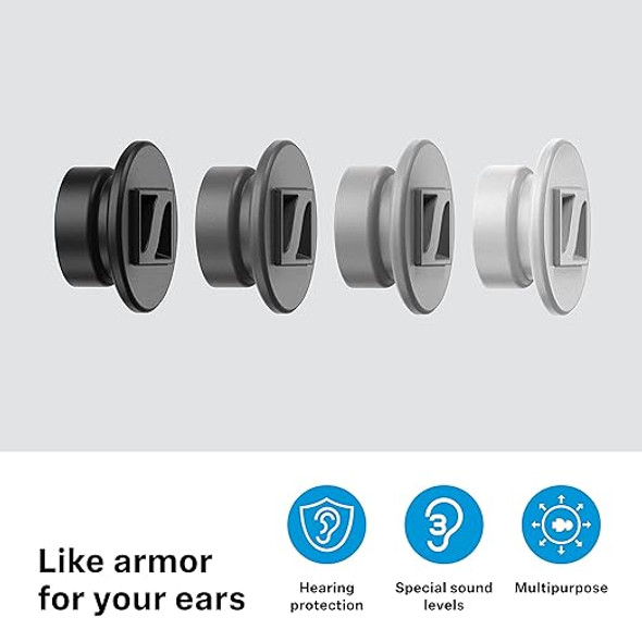 Sennheiser SoundProtex Plus Earplugs Reusable 4 Interchangeable Filters - Black
