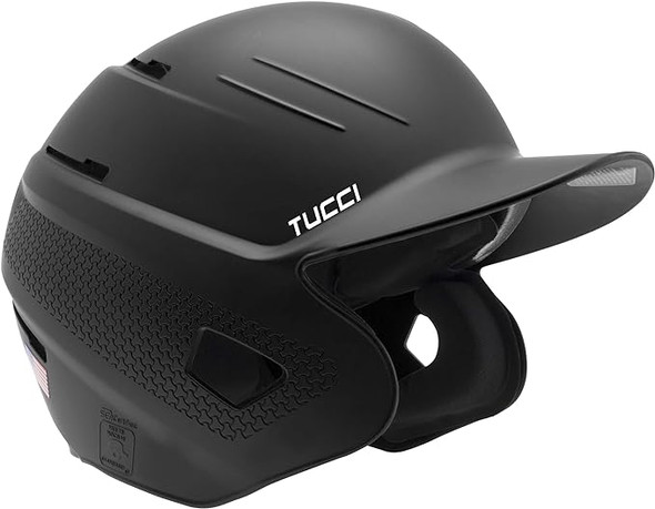 TUCCI XR1 AiR Baseball Batter's Helmet, Varsity - Matte Black