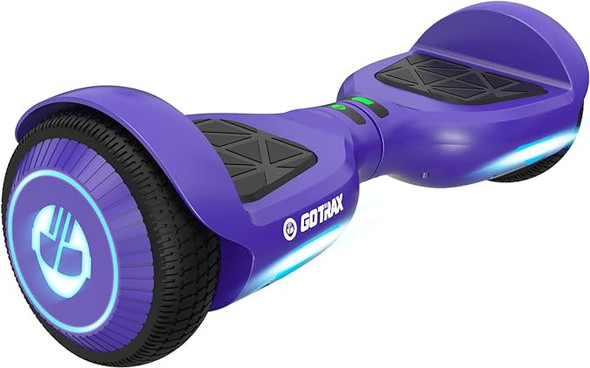 Gotrax Edge Hoverboard 6.5" LED Wheels Headlight 6.2mph & 4 Miles 200W - Violet