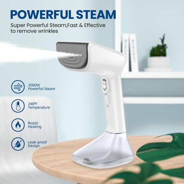 CHRINOMEE Steamer for Clothes - 3000W Powerful Steam, Wet&Dry LCGT-1202 - White