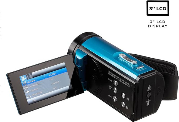 Vivitar 4K Camcorder Ultra HD Lens Recording 56MP 13MP DVR48K - BLUE