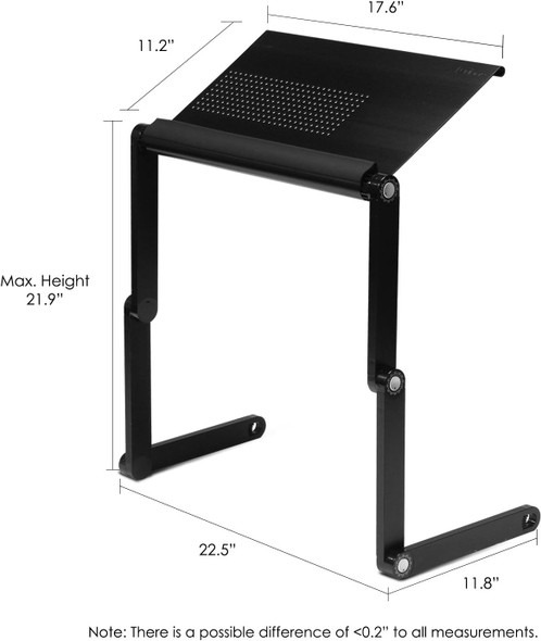 Furinno A6 Ergonomics Aluminum Vented Adjustable Laptop Desk - Black