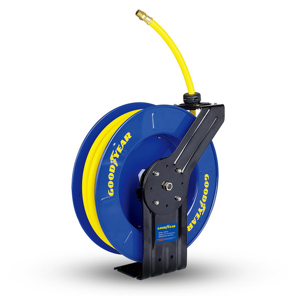 Goodyear Air Hose Reel - 1/2" x 65' Ft, 300 PSI Max, 1/4" NPT Connections,