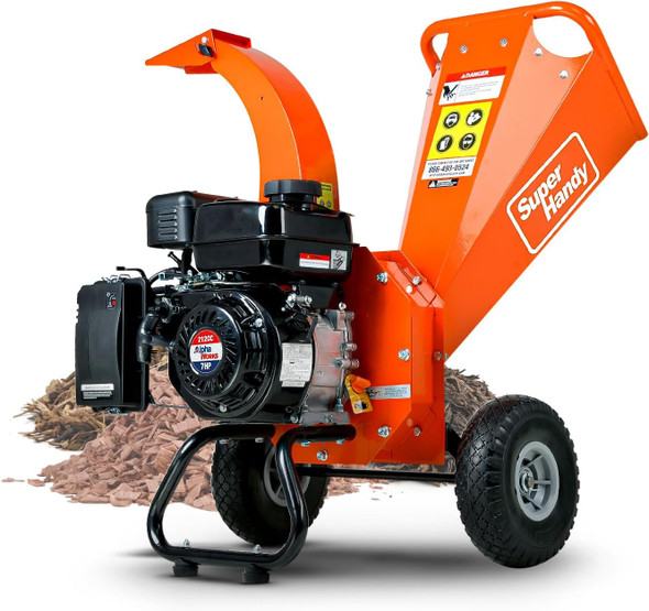 SuperHandy Mini Wood Chipper & Shredder - 7HP 212CC Gas Engine 3" Max Branch