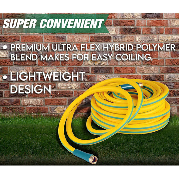 SuperHandy Garden Water Hose -  5/8"  x  100' Ft, Kink-Resistant, 3/4" Threaded