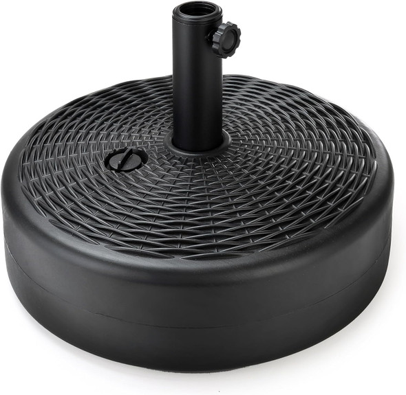 Home Zone Living 40lb Round Fillable Patio Umbrella Base Stand, 18in - Black