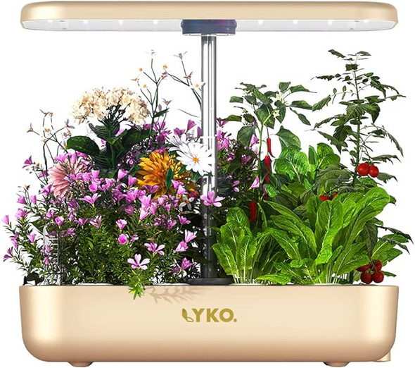 Lyko Hydroponics Growing System LYKO 12 Pods Garden LED Lights Plants - GOLD