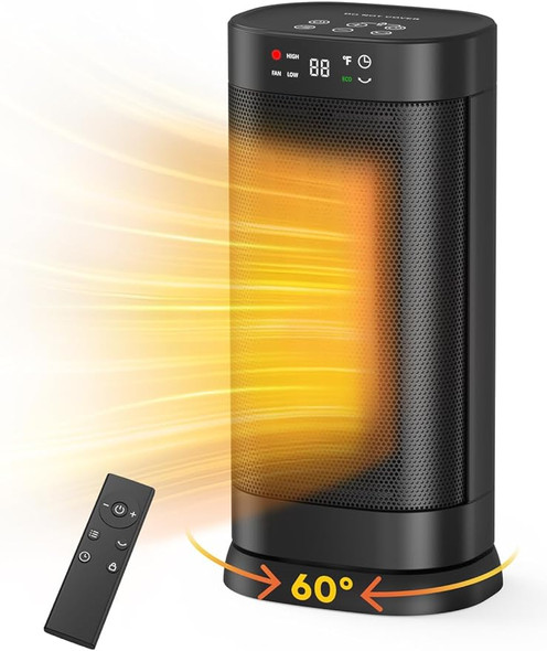 Oprunsy 1500W Space Heaters PTC Ceramic Electric Fast PTC-SH009RL - Black