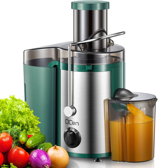 Qcen Juicer Machine, 500W Centrifugal Juicer Extractor KS-501 - Green