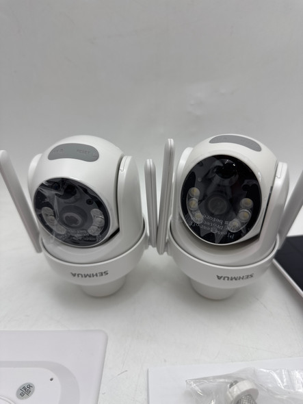 SEHMUA 2K Solar Security Cameras Wireless 2 Pack 360° View Pan RBX-S73 - White