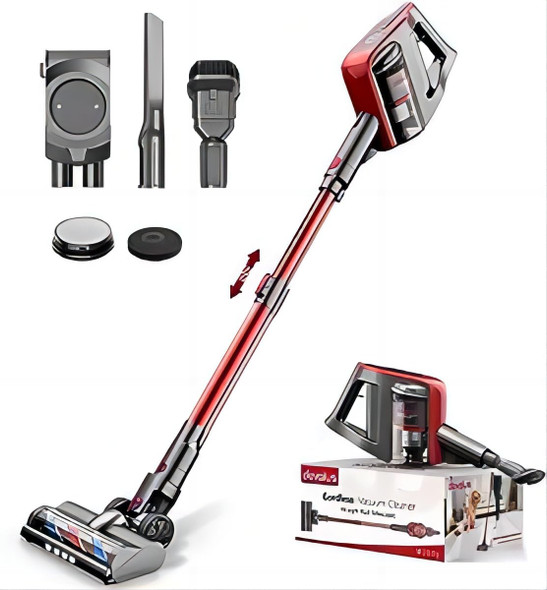 devalus S6 Vacuum Cleaner, Cordless Vacuum Cleaner, 23Kpa Powerful Suction - Red