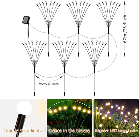 Msqlnde Solar Christmas Garden Lights 6 Pack 8 LED Waterproof - MSQINDE-SD-3
