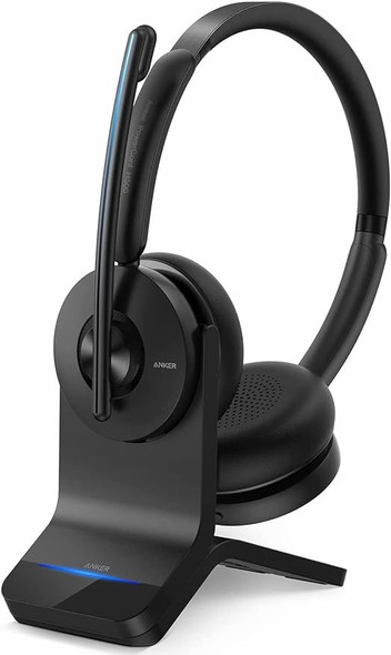 Anker PowerConf H500 Charging Stand Dual-Ear Headset Microphone A3511012 - Black