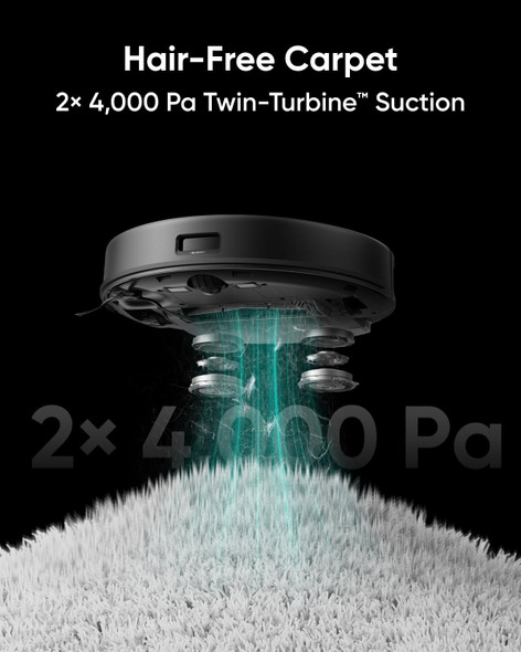 eufy X8 Pro Robot Vacuum, Twin-Turbine 2× 4,000 Pa Powerful Suction T2266 -Black