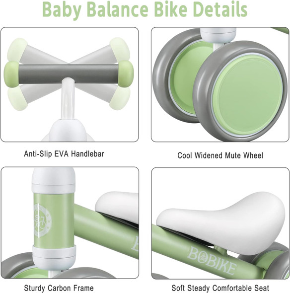 BOBIKE Baby Balance Bike Toys for 10-24 Months Kids - MACARON GREEN