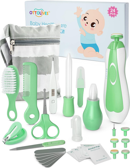 OTTOLIVES Baby Healthcare and Grooming Kit, Newborn Infant Toddler PB011 - Green
