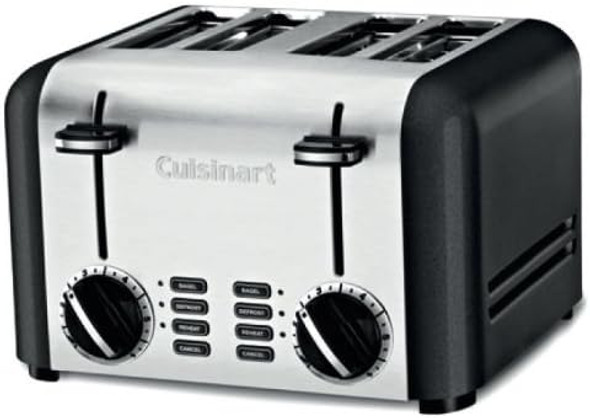 Cuisinart 4-Slice Classic Metal Toaster CPT-240TN - Stainless Steel Black