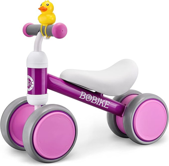 Bobike Baby Balance Bike Toys for 1 Year Old 4 Wheels Bicycle HB01 - Purple