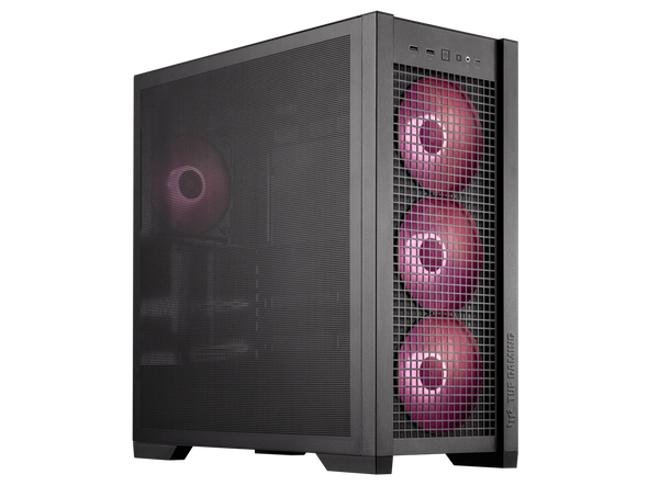 ASUS TUF Gaming GT302 ARGB ATX Mid-Tower Case Four 140 x 28 mm ARGB fans for