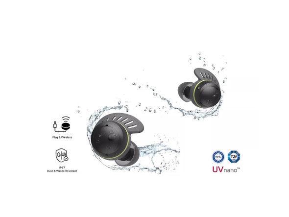 LG TONE Free True TF8 Wireless Bluetooth Earbuds - Black